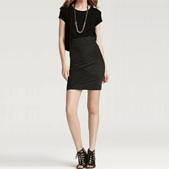 BCBGMaxAzria Dresses & Skirts - BCBGMAXAZRIA 2-Piece Striped Contrast Sheath Dress in Black & Grey